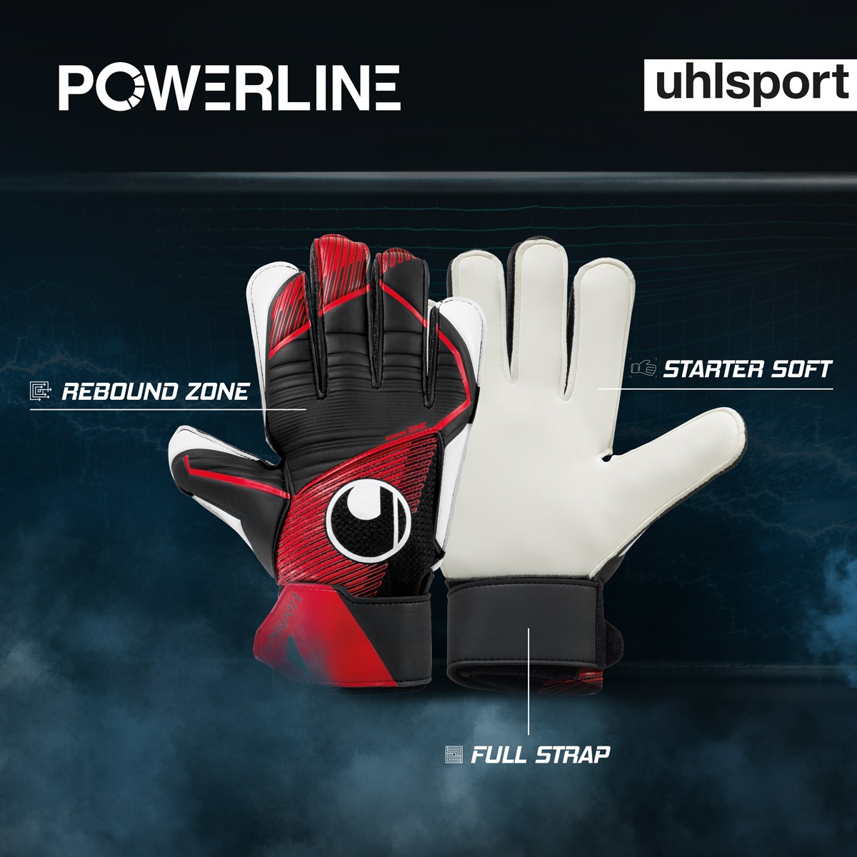 Powerline Starter Soft Torwarthandschuhe Powerline Starter Soft Torwarthandschuhe mit Soft-Latex für soliden Grip im Einsteigerbereich