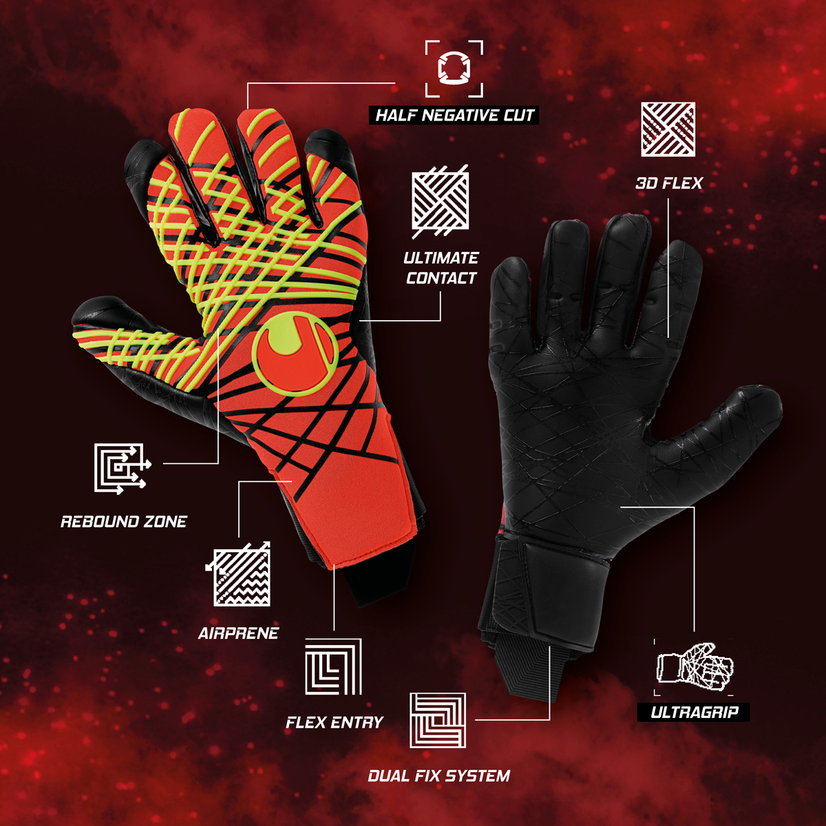 Fire Edition Ultragrip HN #364 Torwarthandschuhe Fire Edition Supersoft HN #364 Torwarthandschuhe für ambitionierte Torhüter im Training und Spiel