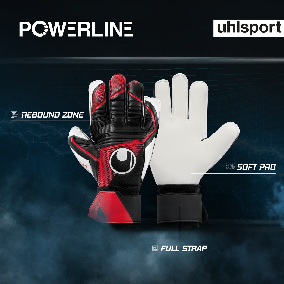 Powerline Soft Pro Torwarthandschuhe Powerline Soft Pro Torwarthandschuhe mit Soft-Latex für verlässlichen Grip bei Training und Spiel