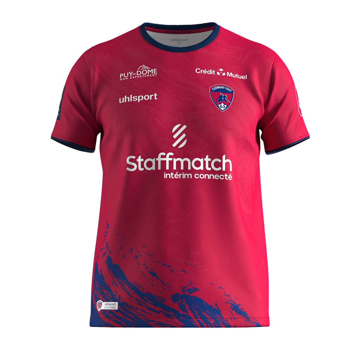 Clermont Foot Heimtrikot 2023 24 Front Ansicht