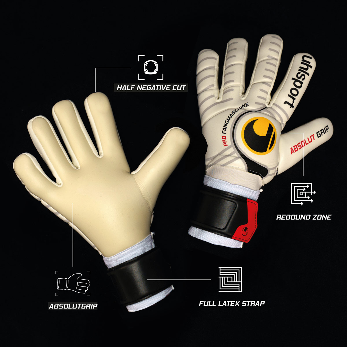 Keepershandschoenen RESIST FLEX FRAME UHLSPORT Keepershandschoenen RESIST FLEX FRAME UHLSPORT