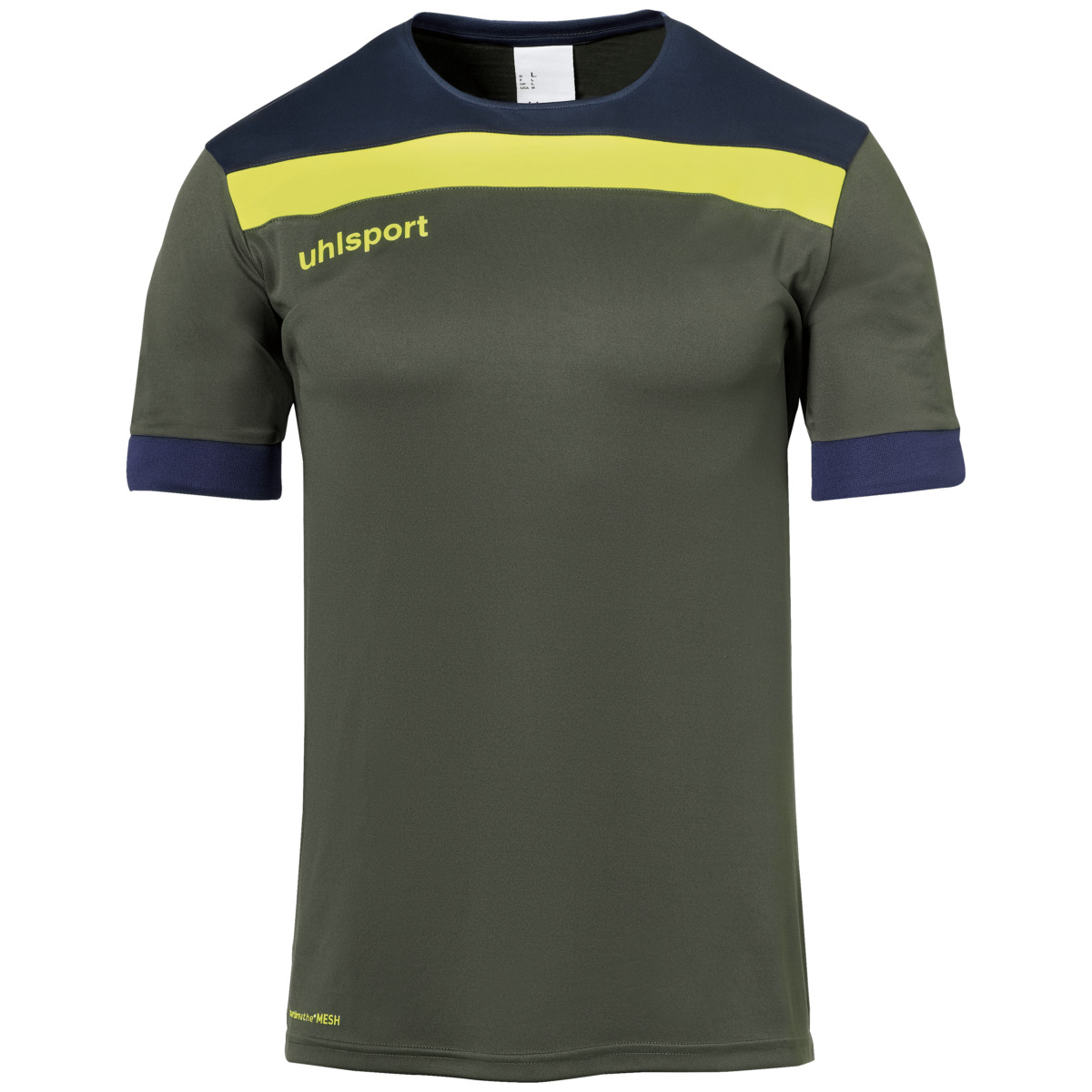 OFFENSE 23 TRIKOT KURZARM dark olive marine fluo gelb Front
