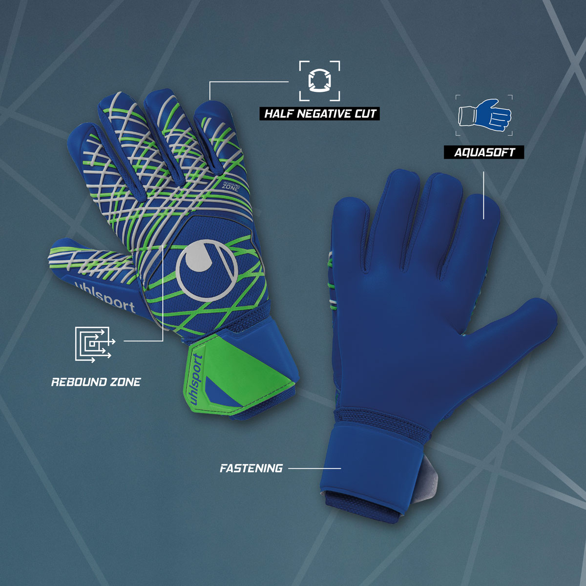 uhlsport Aquasoft HN Torwarthandschuhe uhlsport Aquasoft HN Torwarthandschuhe mit Aquasoft Latex für starken Grip bei Nässe