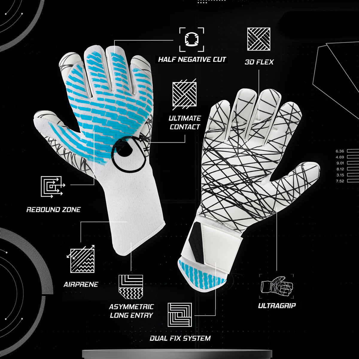 FM Cybertec Ultragrip HN in weiß/cyberblau/schwarz | in the